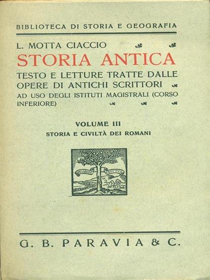 Storia antica. Vol. III - copertina