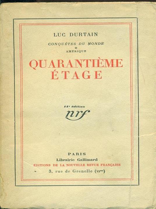 Quarantieme etage - Luc Durtain - copertina