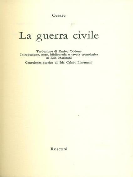 La guerra civile - G. Giulio Cesare - copertina