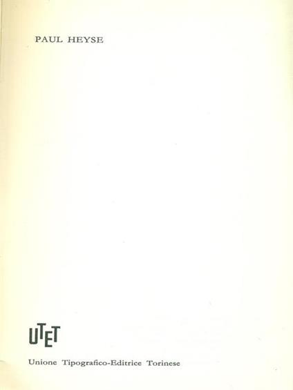 Paul Heyse - Premio Nobel 1910 - copertina