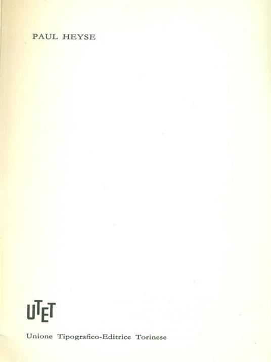 Paul Heyse - Premio Nobel 1910 - copertina