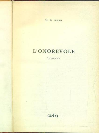 L' onorevole - copertina