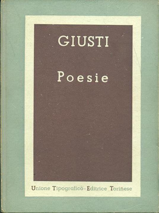 Poesie - Giuseppe Giusti - copertina