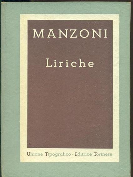 Liriche - Alessandro Manzoni - copertina