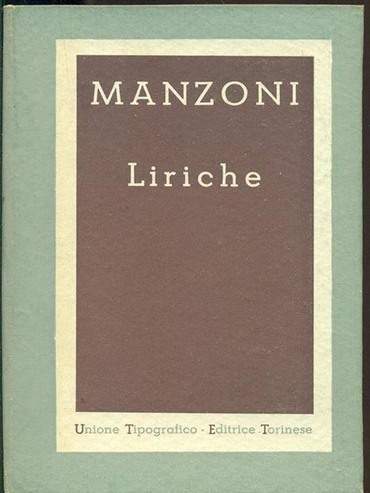 Liriche - Alessandro Manzoni - copertina