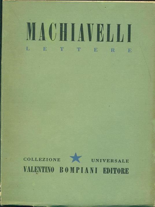Lettere - Niccolò Machiavelli - copertina