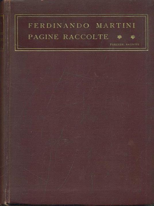 Pagine raccolte - Ferdinando Martini - copertina