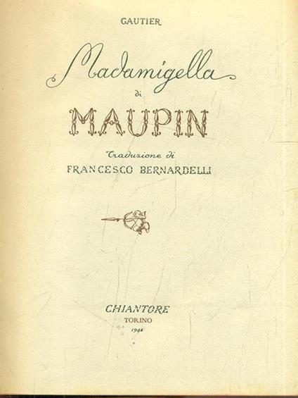 Madamigella di Maupin - Théophile Gautier - copertina