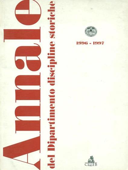 Annale del Dipartimento discipline storiche - copertina