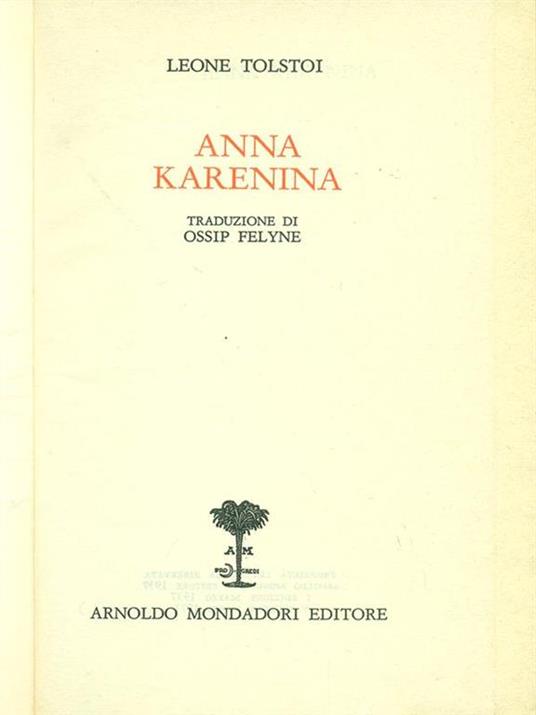 Anna Karenina - Lev Tolstoj - copertina