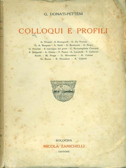 Colloqui e profili - copertina