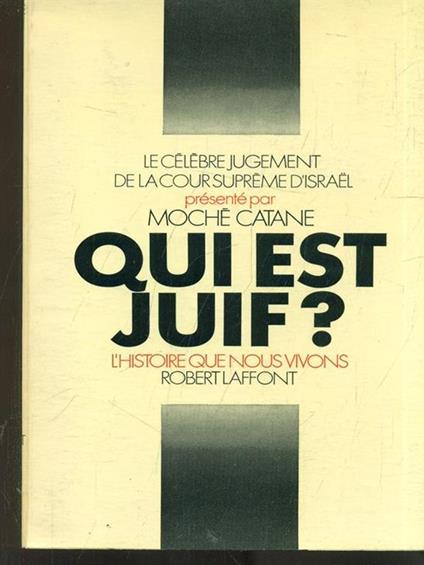 Qui est juif? - Moché Catane - copertina