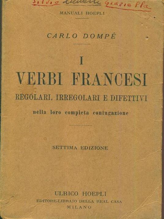 I verbi francesi - Carlo Dompé - copertina