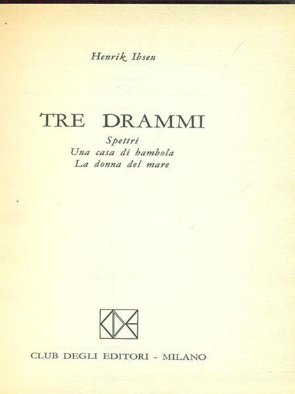 Tre drammi - Henrik Ibsen - copertina