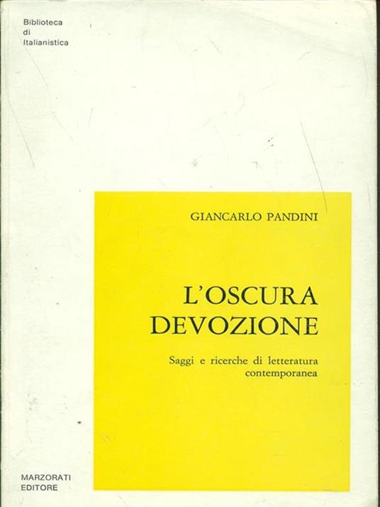L' oscura devozione - copertina