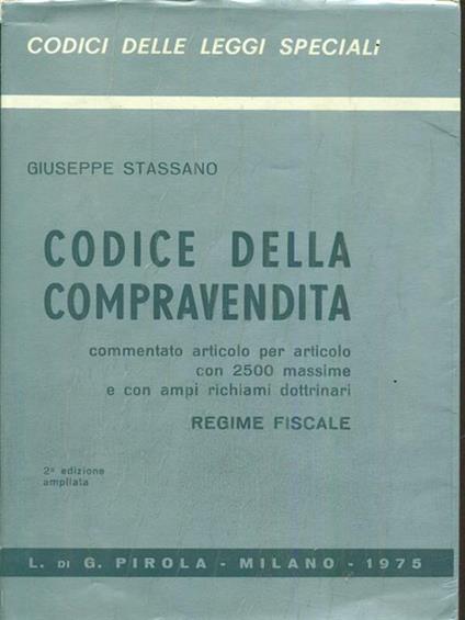 Codice della compravendita - copertina