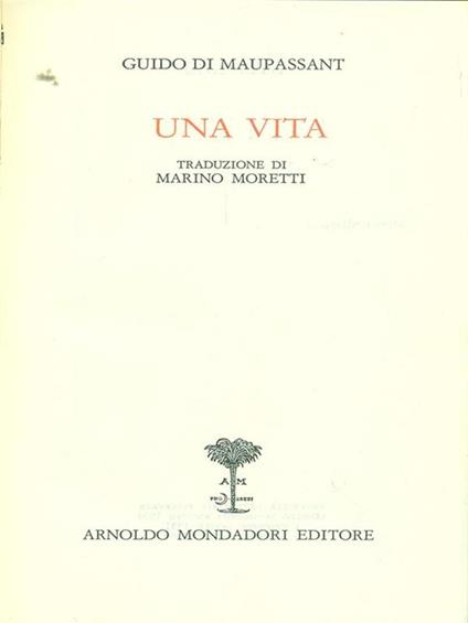 Una vita - Guy de Maupassant - copertina