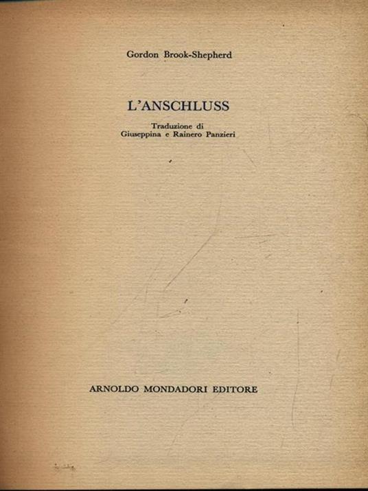L' Anschluss - Gordon B. Shepherd - copertina