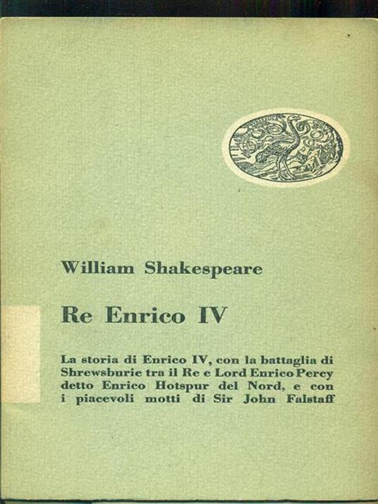 Re Enrico IV Parte prima - William Shakespeare - copertina