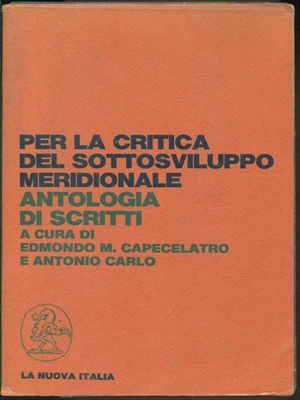 Per la critica del sottosviluppo meridionale - copertina