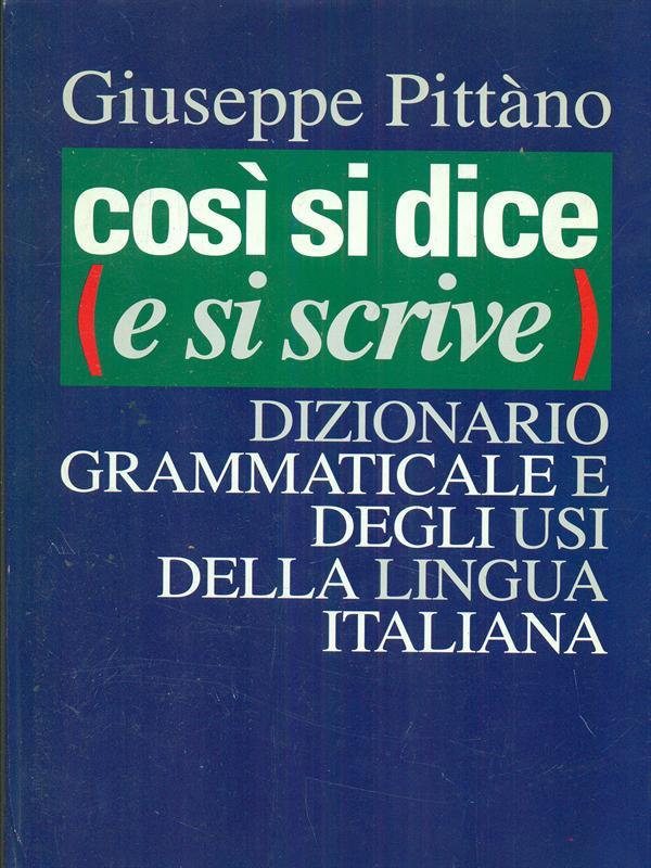 Cosi si dice e si scrive