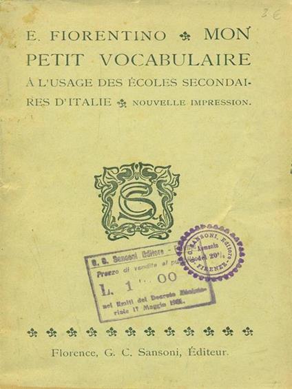 Mon petit vocabulaire - Enrico Fiorentino - copertina