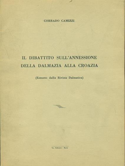 Il dibattito sull'annessione della Dalmazia alla Croazia - copertina