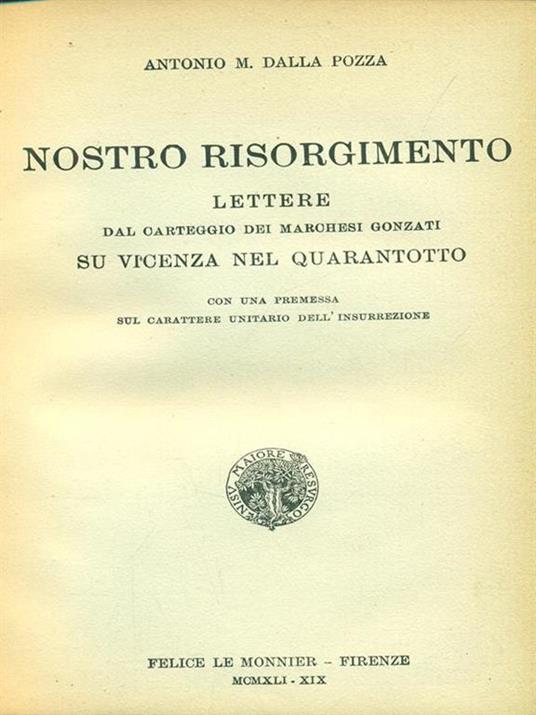 Nostro Risorgimento  - Antonio Marco Dalla Pozza - copertina