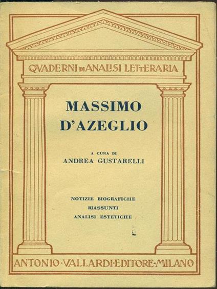 Massimo D'Azeglio - Andrea Gustarelli - copertina