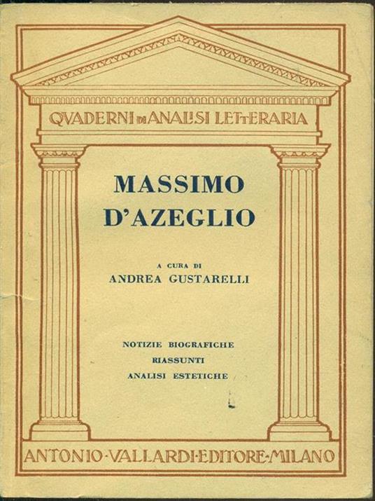 Massimo D'Azeglio - Andrea Gustarelli - copertina