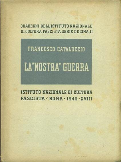 La  nostra guerra - Francesco Cataluccio - copertina