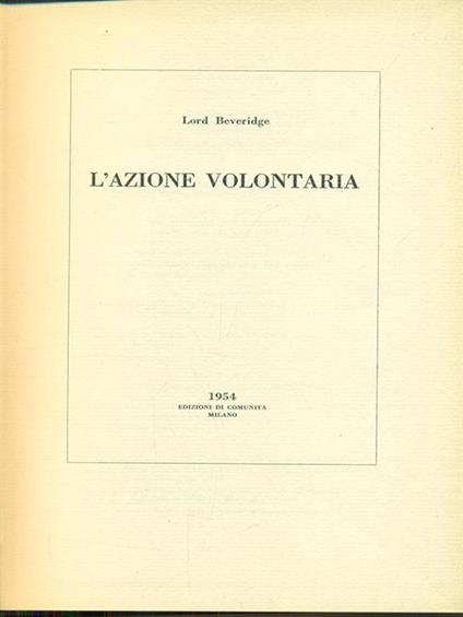 L' azione volontaria - copertina