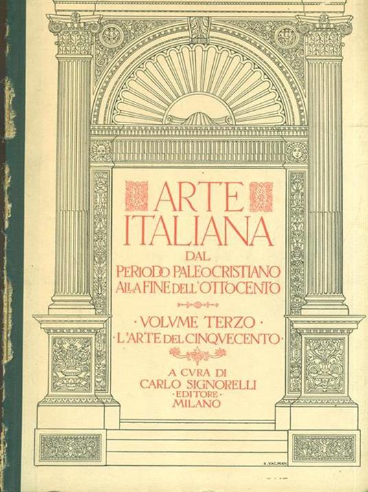 Arte italiana dal periodo paleocristiano alla fine dell'ottocento vol 3 - copertina