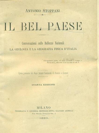 Il bel paese - Antonio Stoppani - copertina
