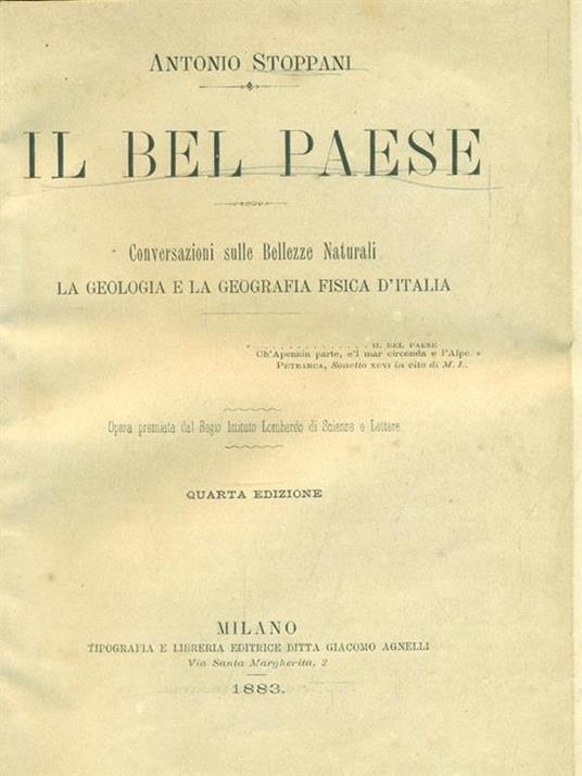 Il bel paese - Antonio Stoppani - copertina