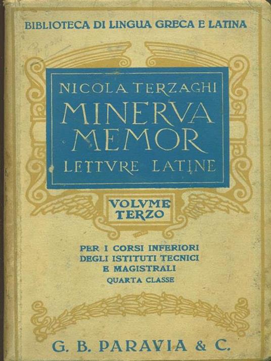 Minerva Memor. Vol. III - Nicola Terzaghi - copertina