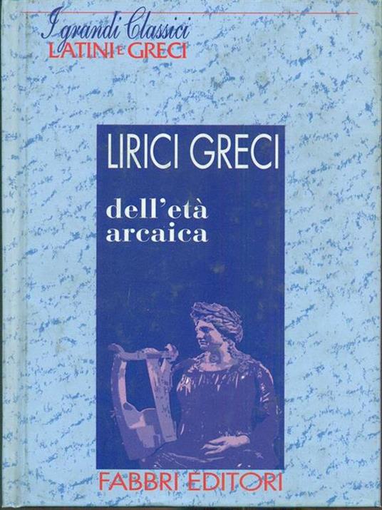 Lirici greci dell'eta arcaica - copertina
