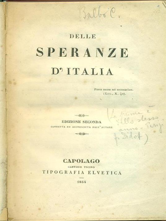 Delle speranze d'Italia - copertina
