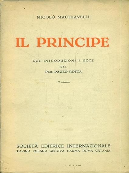 Il principe - Niccolò Machiavelli - copertina