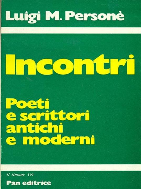 Incontri - Luigi M. Personé - copertina