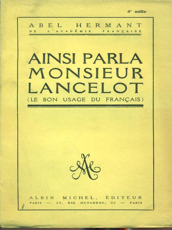 Ainsi parla monsieur Lancelot