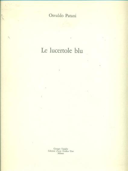 Le lucertole blu - Osvaldo Patani - copertina