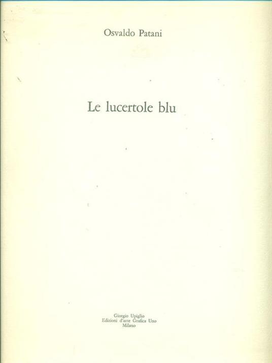 Le lucertole blu - Osvaldo Patani - copertina