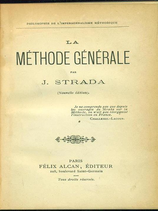 La methode generale - copertina