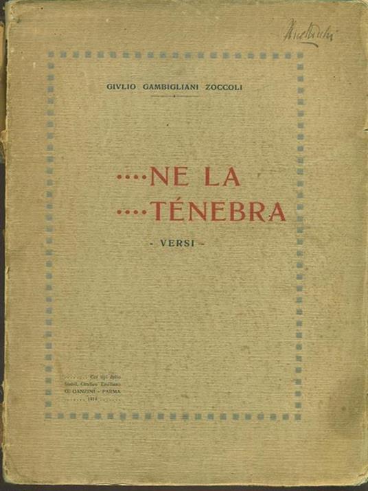 Ne la tenebra - copertina