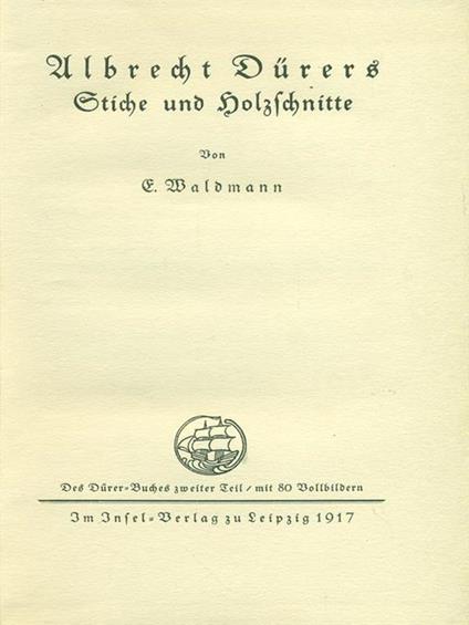 Ulbrecht Durers - C. Waldmann - copertina