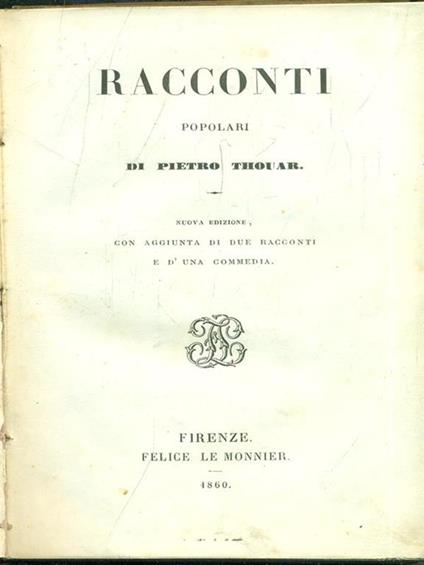 Racconti Popolari - Pietro Thouar - copertina