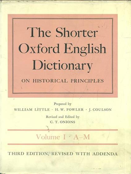 The shorter Oxford English Dictionary 2 vv - copertina