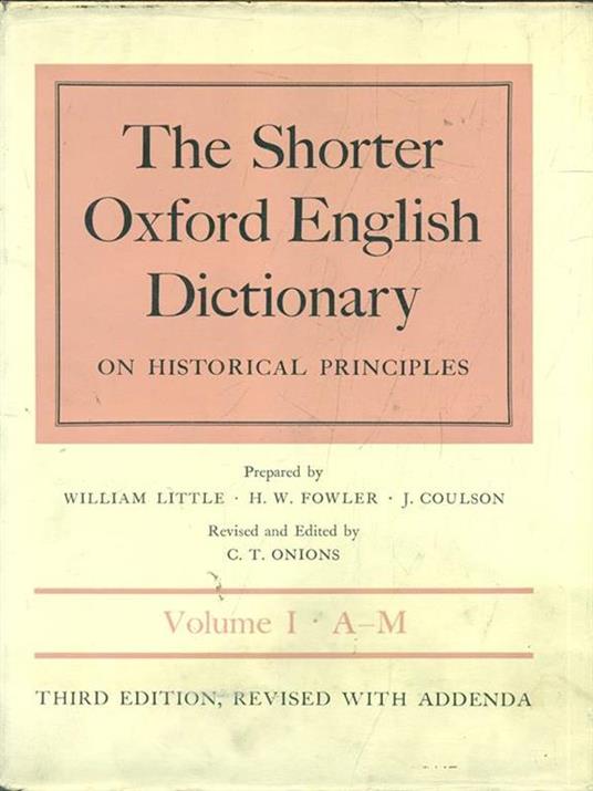 The shorter Oxford English Dictionary 2 vv - copertina