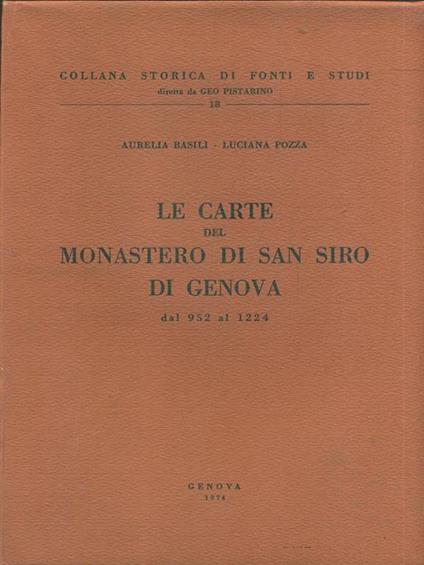 Le carte del monastero di San Siro di Genova - copertina